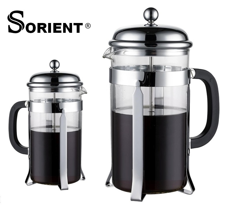 600ml 1000ml hot selling Stainless steel and glass coffee cup coffee maker french coffee press tea maker