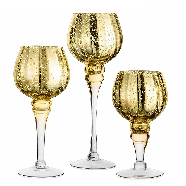 wholesale Glass goblet Candle Holders Tealight Candle Holders