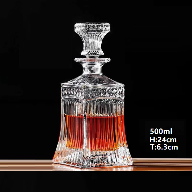 fancy glass vodka alcohol spirits liquor whisky wine bottle with lid