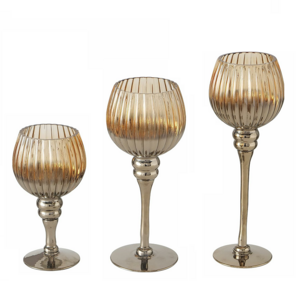 wholesale Glass goblet Candle Holders Tealight Candle Holders