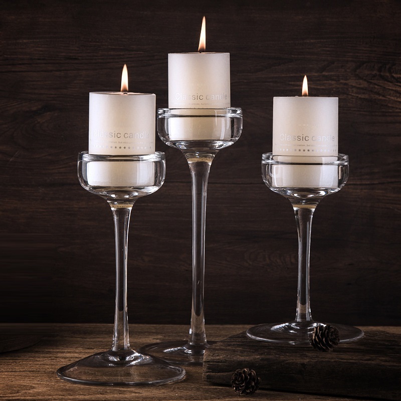 wholesale Glass goblet Candle Holders Tealight Candle Holders