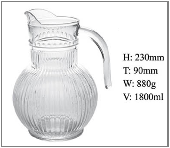 1800ml Drinking Glassware Glass jug set water juice pitcher glass carafe set