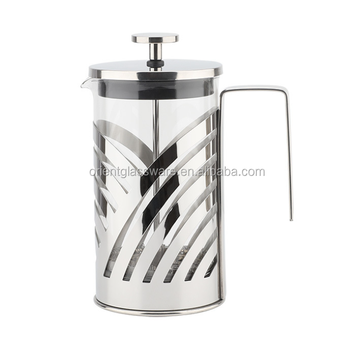 600ml 1000ml Stainless steel and glass coffee cup coffee maker set french coffee press set