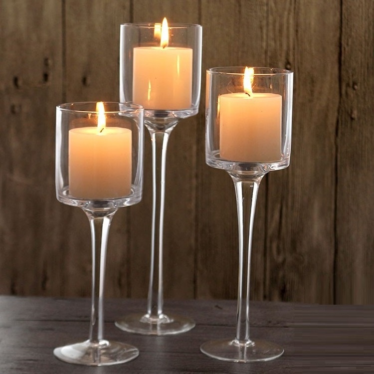 wholesale Glass goblet Candle Holders Tealight Candle Holders