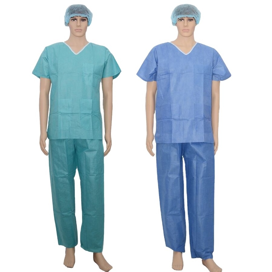 Wholesale Lab Coat Nurse scrub Suit disposable non woven PP patient gown