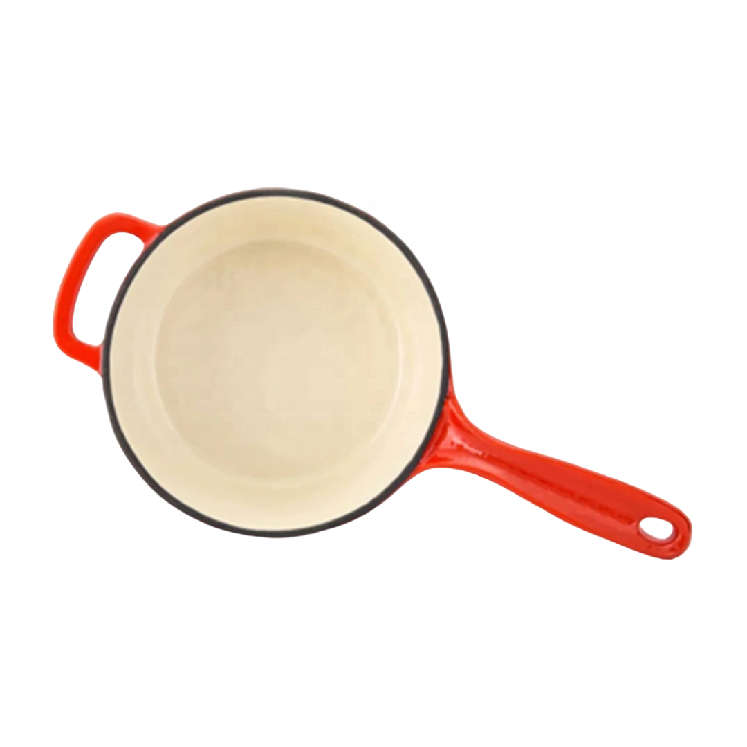 enamel cast iron non stick small sauce pan soup cooking saucepan milk pot with handle with lid