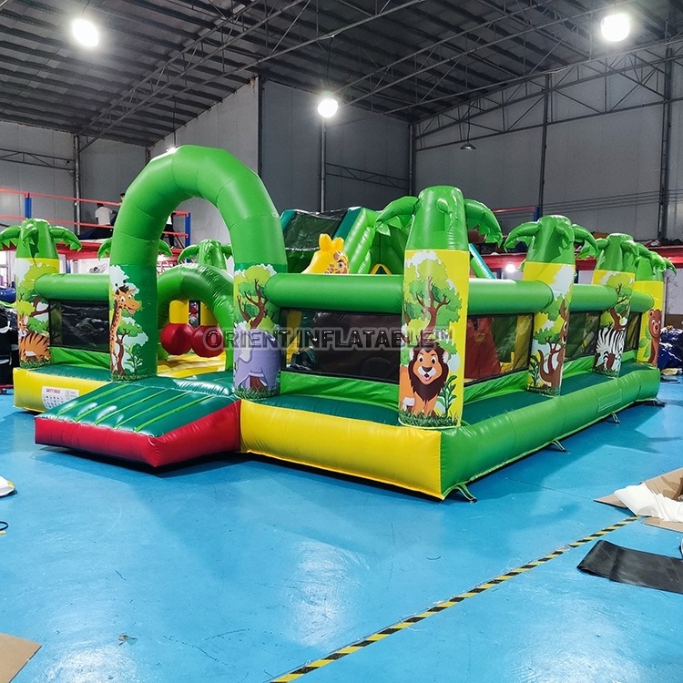 Jungle inflatable safari park bouncing climbing play land