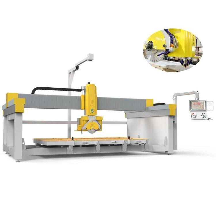 5 axis CNC bridge saw cutting machine for granite marble quartz countertop