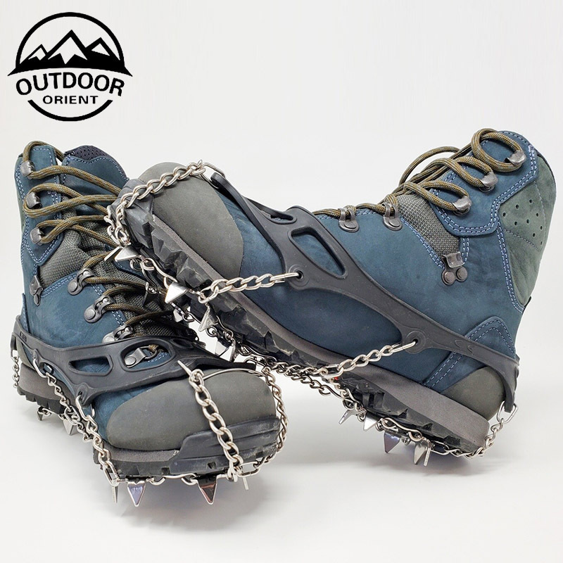 manufacturer for ice Grips with Shoes 13 Spikes Crampons for Boots Walking On Ice Snow Easy Slip On Stainless Steel Chain