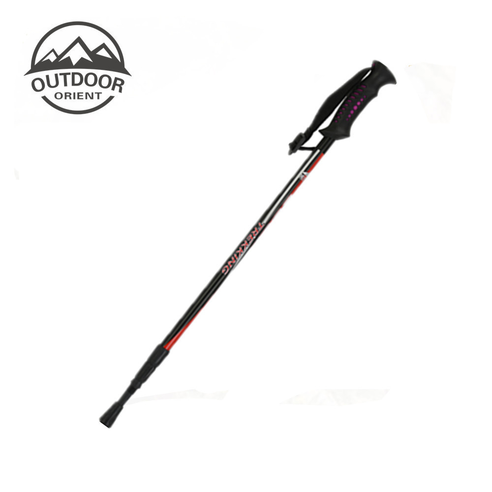 Carbon Fiber 3 Sections Anti- Shock Ultralight Collapsible Nordic Telescopic Walking Hiking Trekking Stick Poles