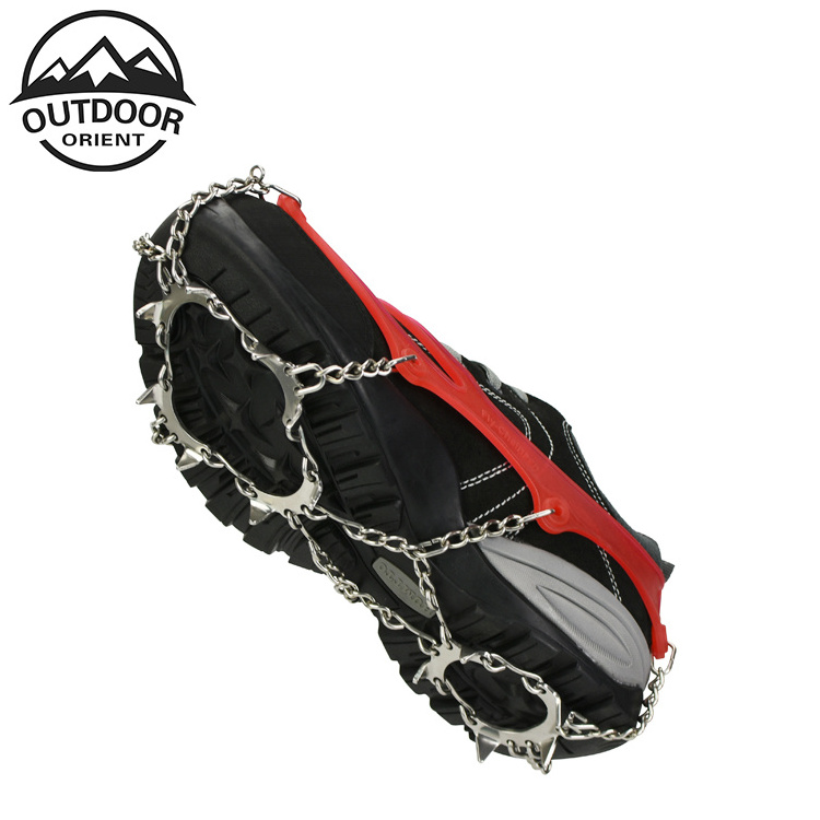 Outdoor sports Outdoor Stainless Steel 8 Spikes Non-slip Shoes Camping Ice Hiking Anti-ski Football Crampons Climbing Ice