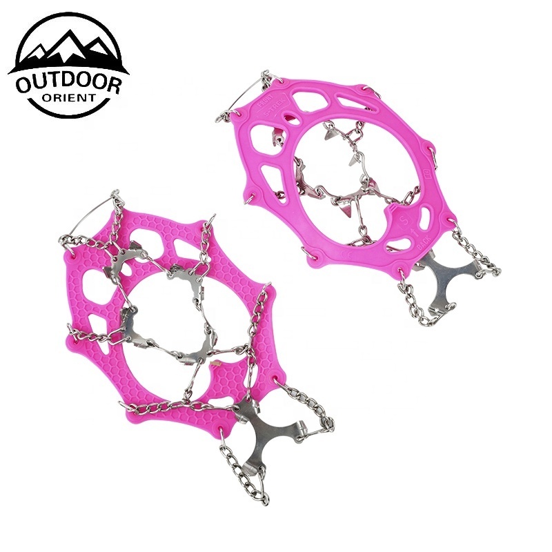 Outdoor Sports Hiking Boots Camping Accessories Sports Shoes Wholesale Anti-slip Stainless Steel Snow Climbing Crampons