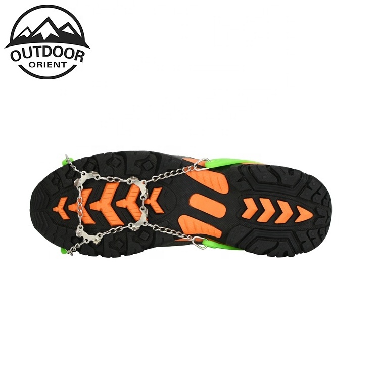 Outdoor sports Outdoor Stainless Steel 8 Spikes Non-slip Shoes Camping Ice Hiking Anti-ski Football Crampons Climbing Ice