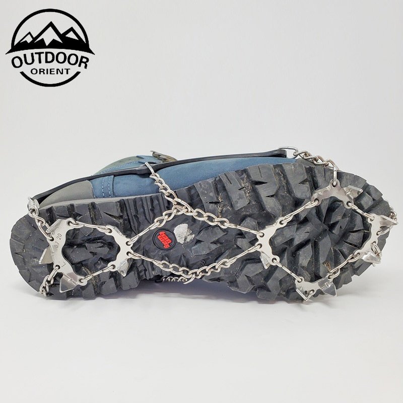 manufacturer for ice Grips with Shoes 13 Spikes Crampons for Boots Walking On Ice Snow Easy Slip On Stainless Steel Chain