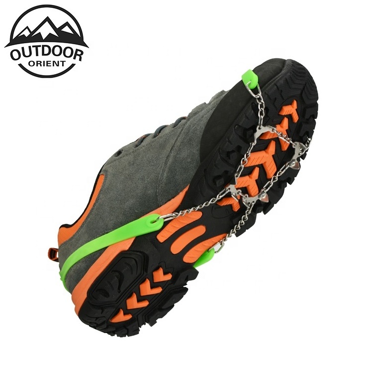 Outdoor sports Outdoor Stainless Steel 8 Spikes Non-slip Shoes Camping Ice Hiking Anti-ski Football Crampons Climbing Ice