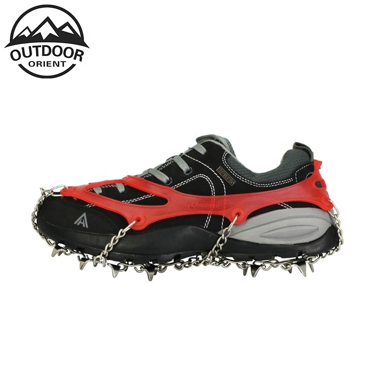 Outdoor sports Outdoor Stainless Steel 8 Spikes Non-slip Shoes Camping Ice Hiking Anti-ski Football Crampons Climbing Ice