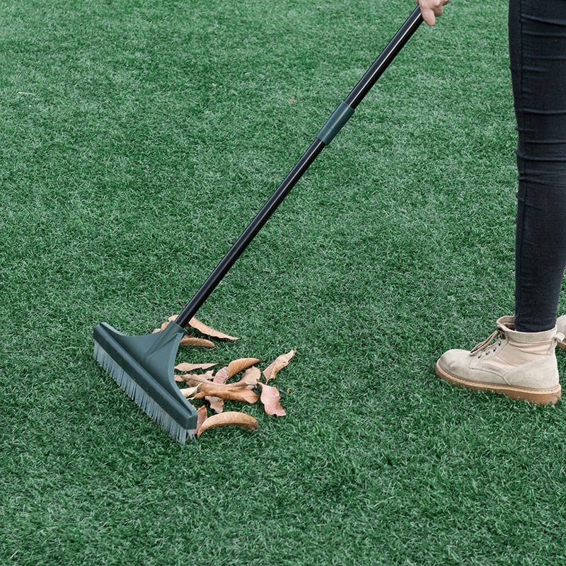 Multifunctional Artificial Grass Carpet Brush With Adjustable Handle Plastic Head And PA Brush Carpet Rake