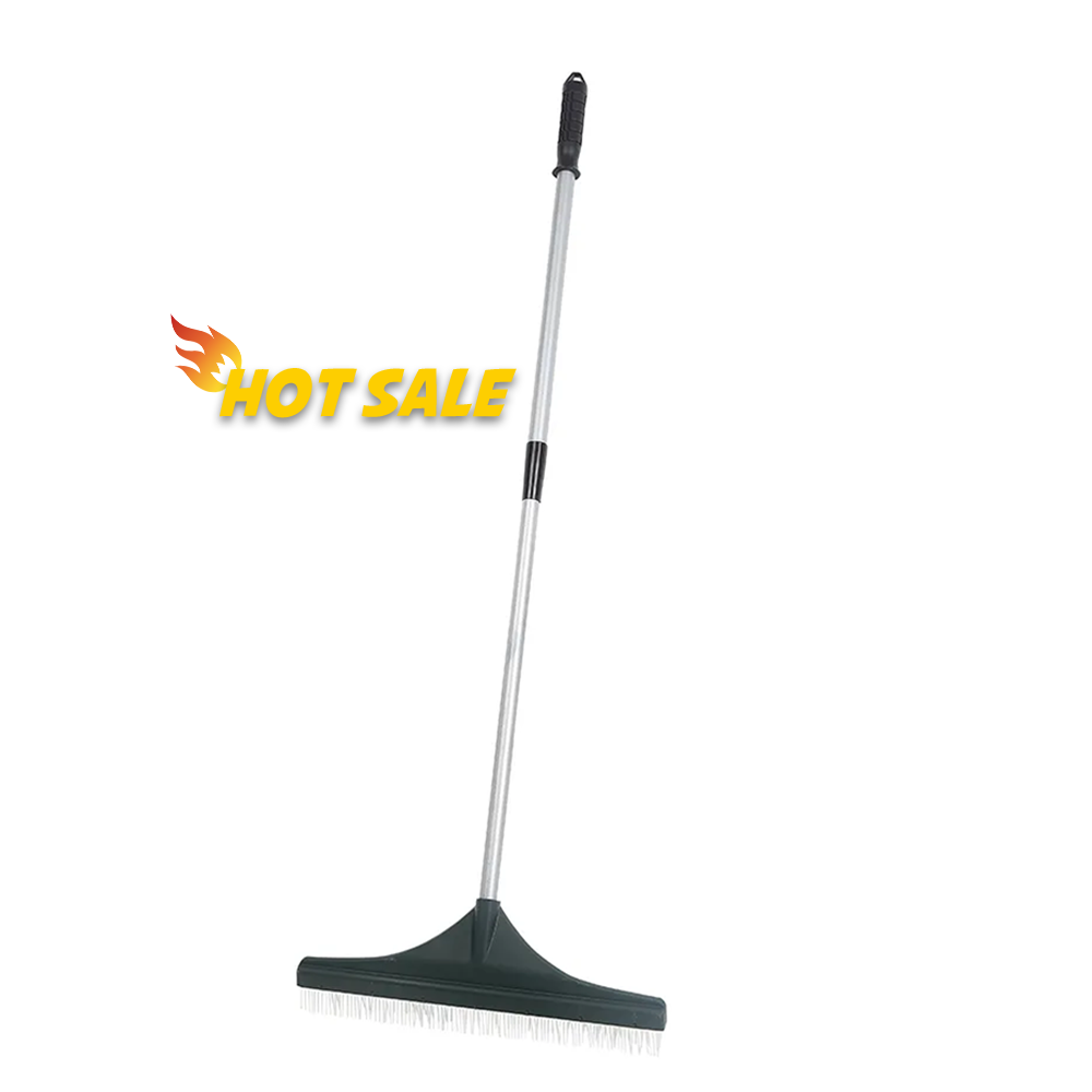 Quick Connection Sturdy Lightweight Telescopic Steel Handle Artificial Grass Carpet Rake Brushes