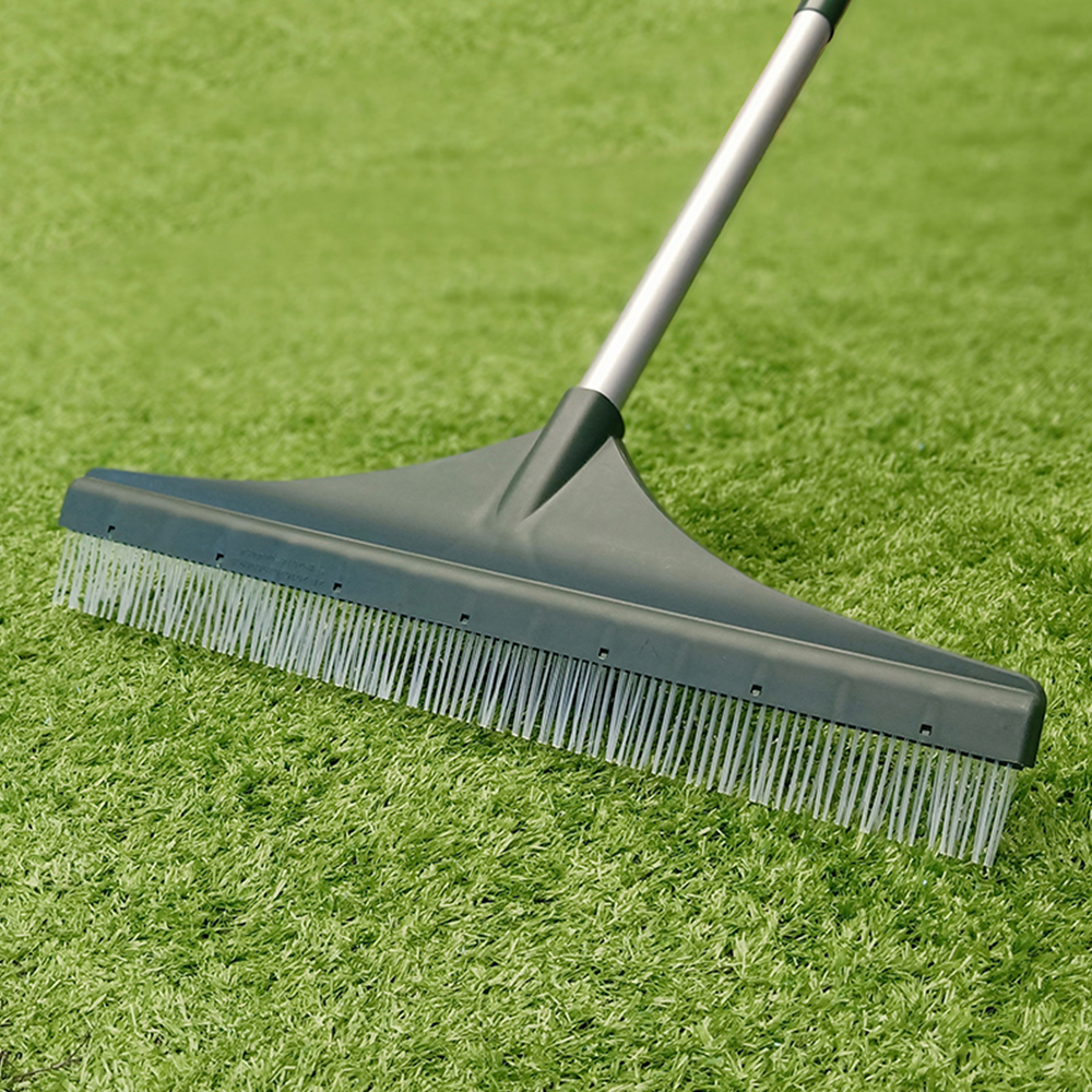 Quick Connection Sturdy Lightweight Telescopic Steel Handle Artificial Grass Carpet Rake Brushes