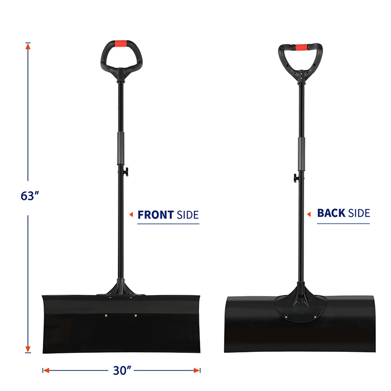 Custom 11 inch Plastic Snow Pusher Handle Heavy Duty Snow Shovel with Steel Durable Outdoor Tools Snow Shovel for Car