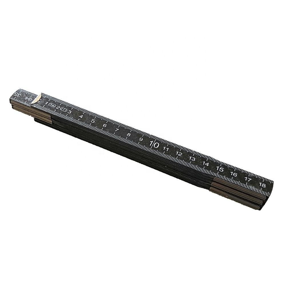 2m /1m Black Wood Folding Meter Ruler