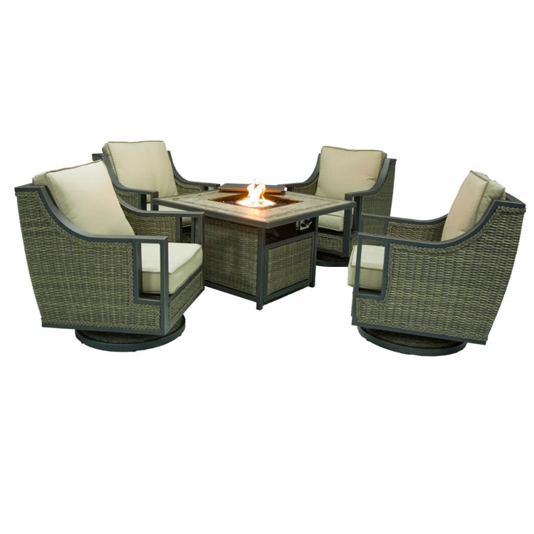 Good Quality Marble Design Outdoor Fire Pit Table Patio Garden Furniture Dining Sets With Wholesale Price