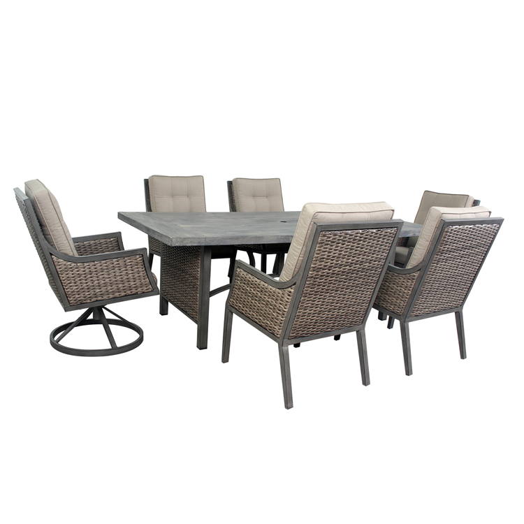 Garden Fire Pit Table Long Bench Dining 8 Seating Furniture Sets Modular Patio Outdoor Aluminium Rattan Bar Set Rattan / Wicker