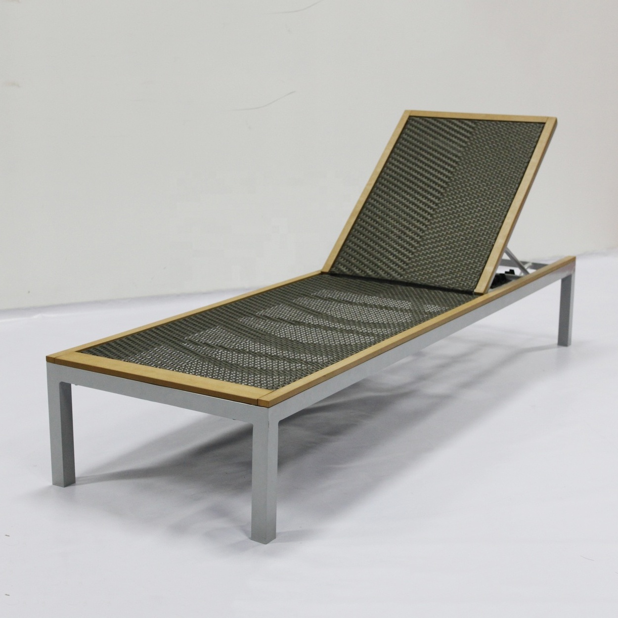 With Wheels Outdoor High Modular Aluminum Chaise Lounge