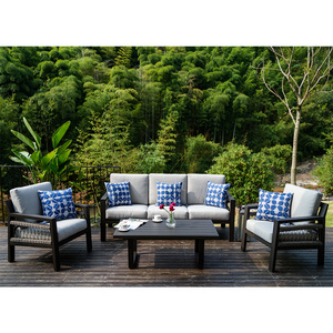 Aluminium Frame Rattan Outdoor Garden Set Hot Sale PE  Wicker Furniture with Waterproof Fabric Cushion