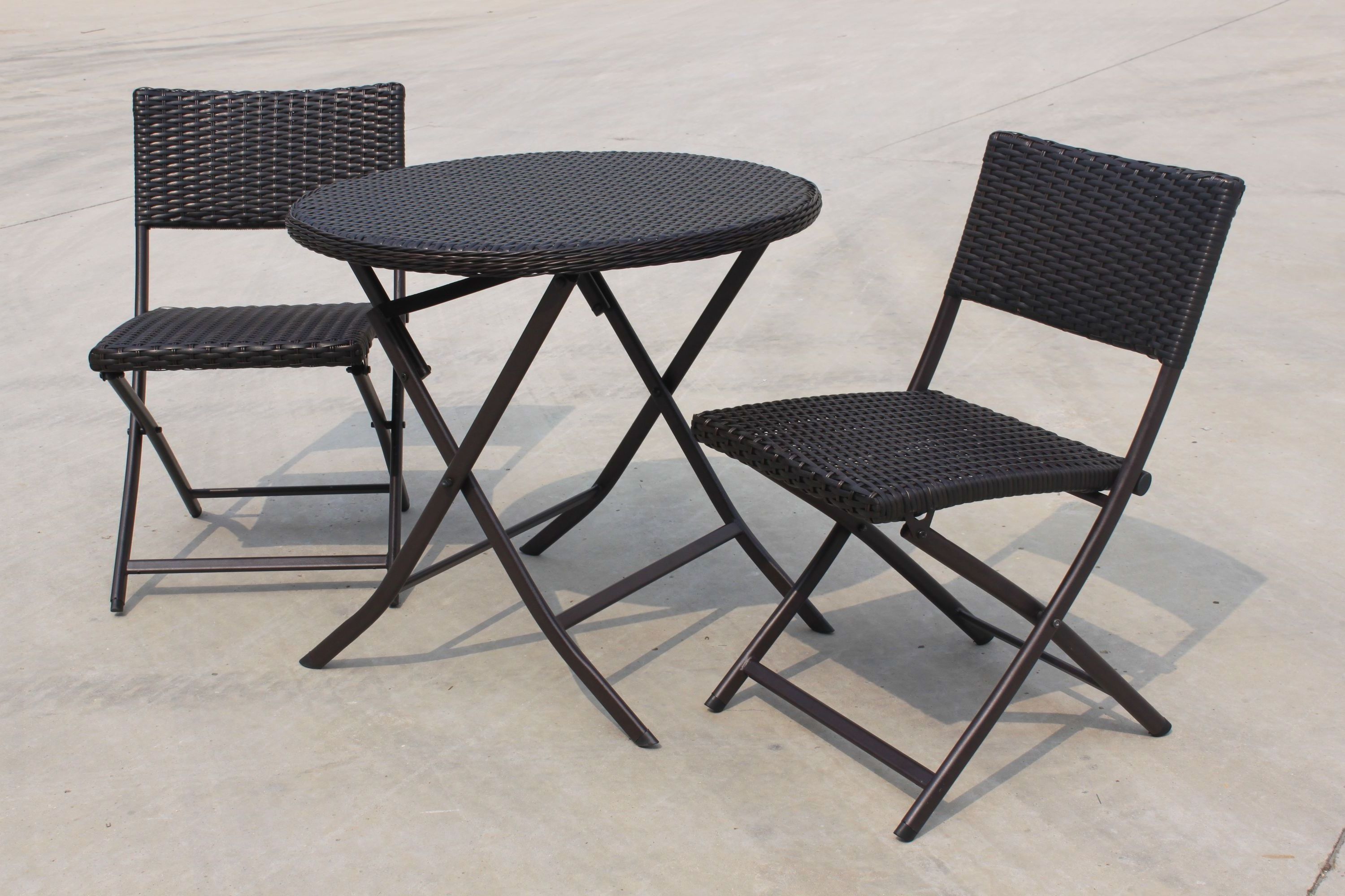 3 Pieces Outdoor Folding Rattan Wicker Bistro Table Chairs Sets  outdoor rattan furniture outdoor wicker furniture