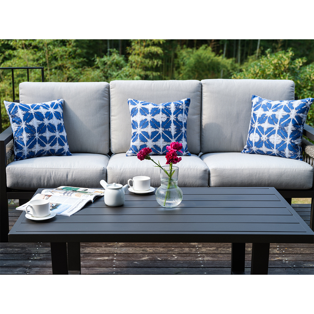 Aluminium Frame Rattan Outdoor Garden Set Hot Sale PE  Wicker Furniture with Waterproof Fabric Cushion