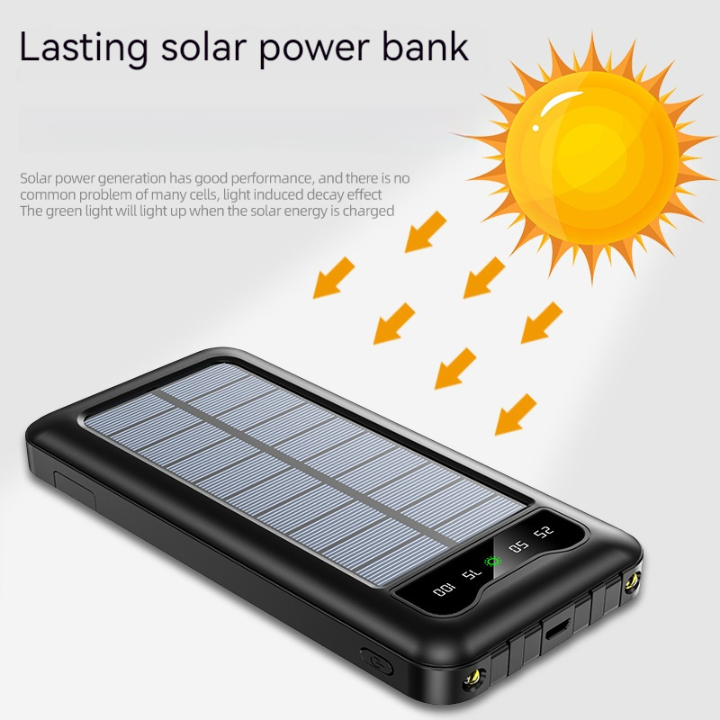 Thin Waterproof Portable Solar Powerbank 10000mAh Charger Power Bank 10000mAh Flash Light Solar Power Banks Charger With Stand