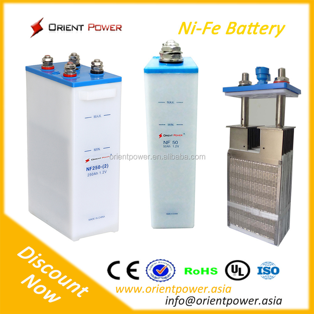 NEW battery nickel iron battery 1.2V 1200Ah solar edison battery