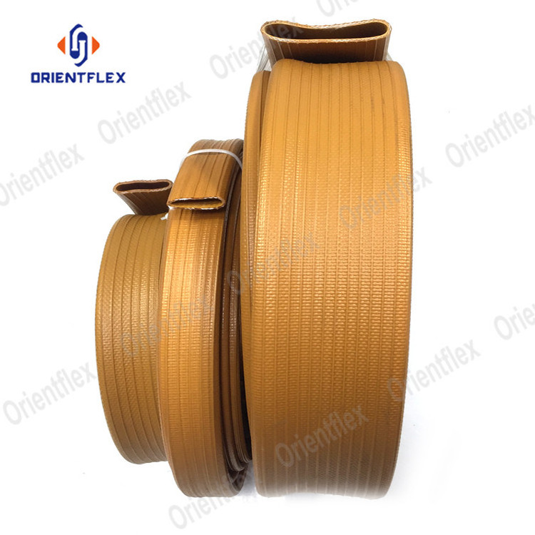 Colored High Pressure Flexible Fabric Braided Rubber Layflat Compressed Air Hose Pipe With Fittings