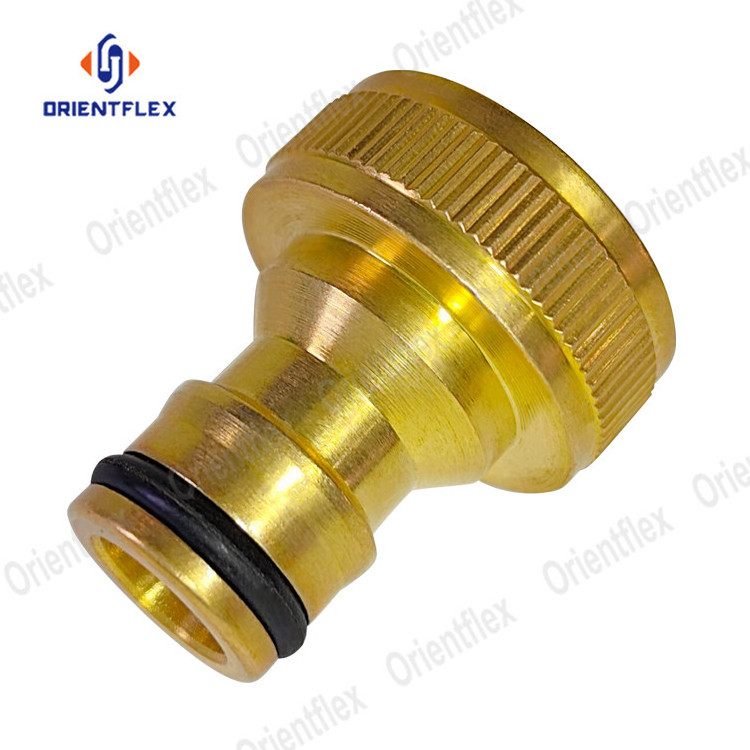 Heavy Duty Brass Metal Double Garden Water Hose Pipe Quick Connect Nozzle With Connector 24Mm Plastic