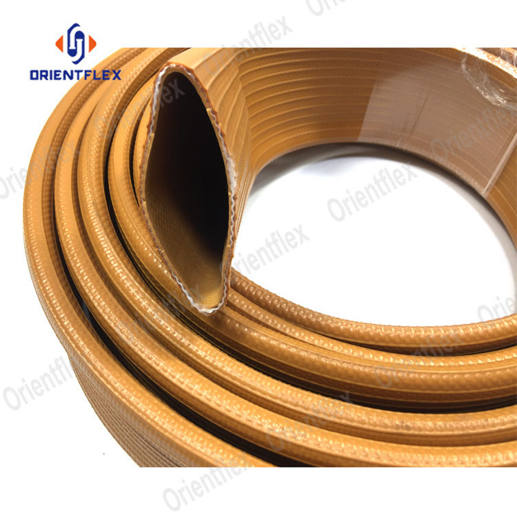 Colored High Pressure Flexible Fabric Braided Rubber Layflat Compressed Air Hose Pipe With Fittings