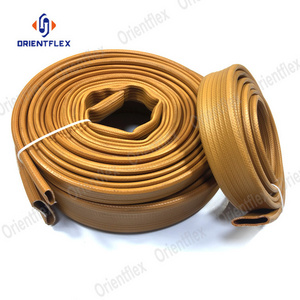 Colored High Pressure Flexible Fabric Braided Rubber Layflat Compressed Air Hose Pipe With Fittings