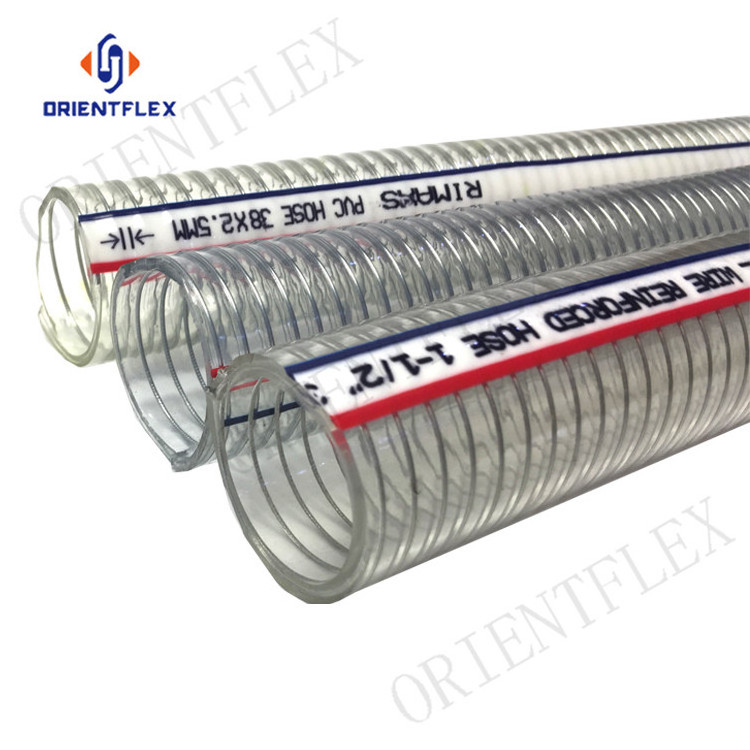 flexible pvc thunder hose/clear pvc spiral steel wire reinforced food grade hose pipe china suppliers