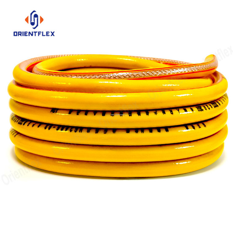 Corrugated Natural Lpg Flexible Braided PVC High Pressure Ozone Resistant Yellow Gas Cooker Hose Pipe Hoses