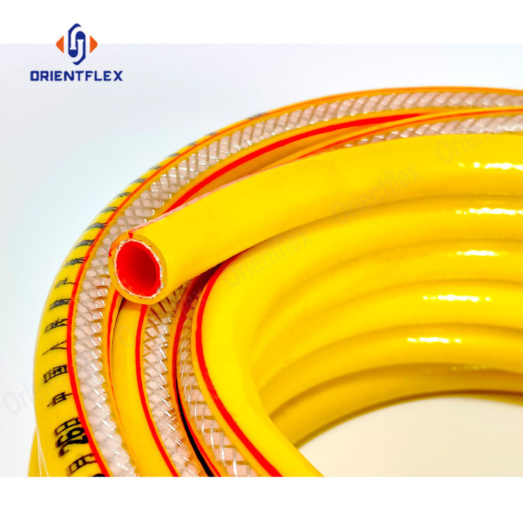 Corrugated Natural Lpg Flexible Braided PVC High Pressure Ozone Resistant Yellow Gas Cooker Hose Pipe Hoses