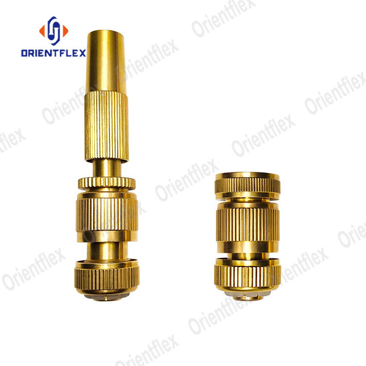 Water Hose Connector 3/4 Inch Female Connector Metal Garden Brass Plated Steel Quick Connector