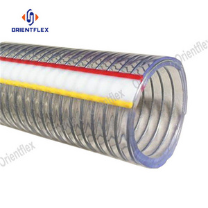 pvc spiral steel wire reinforced transparent spring water pump food grade  hose pipe