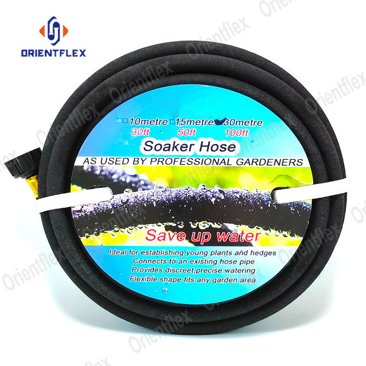 New 15M Black Porous Soaker Hoses Hose 50Ft 5/8 For Garden Greenhouse Plant Soil And Root Watering