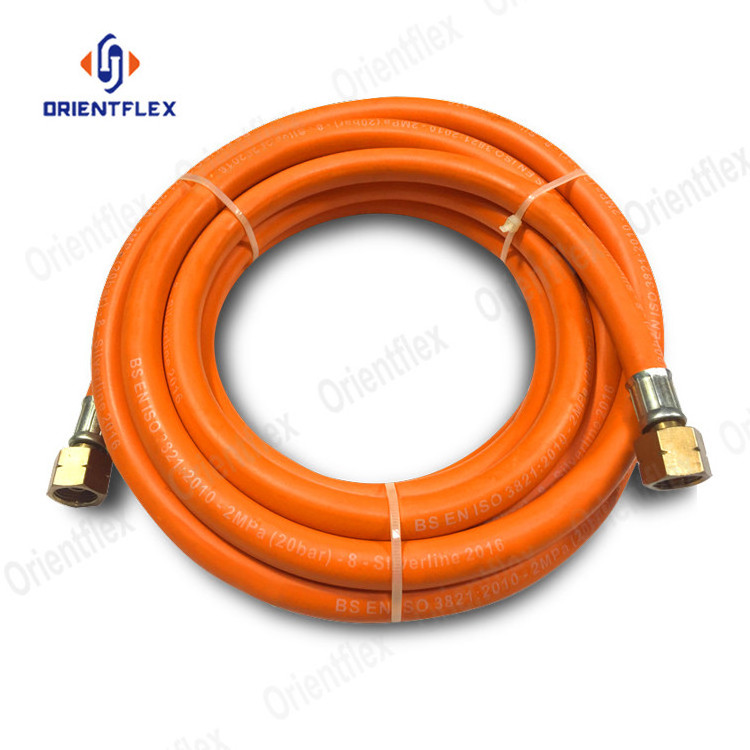 High pressure rubber 8 mm natural gas oven stove grill propane hose hoses pipe and regulator