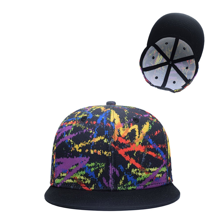 Wholesale Unisex Ink Painting Gradient Tie Dye Doodle Print Artist Graffiti Snapback Cap