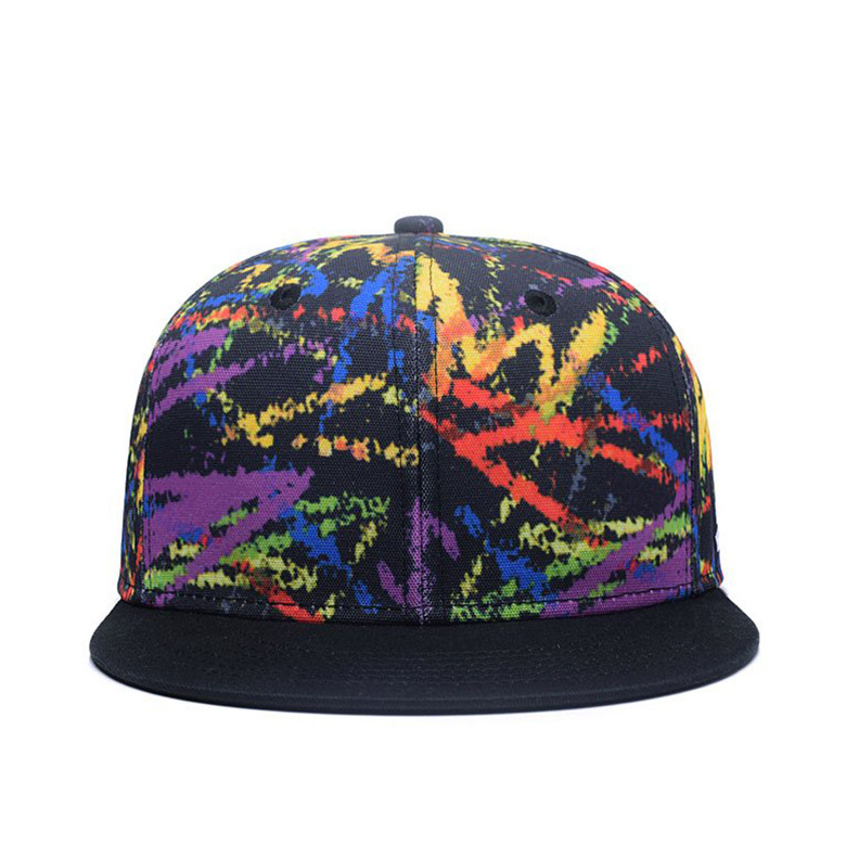 Wholesale Unisex Ink Painting Gradient Tie Dye Doodle Print Artist Graffiti Snapback Cap