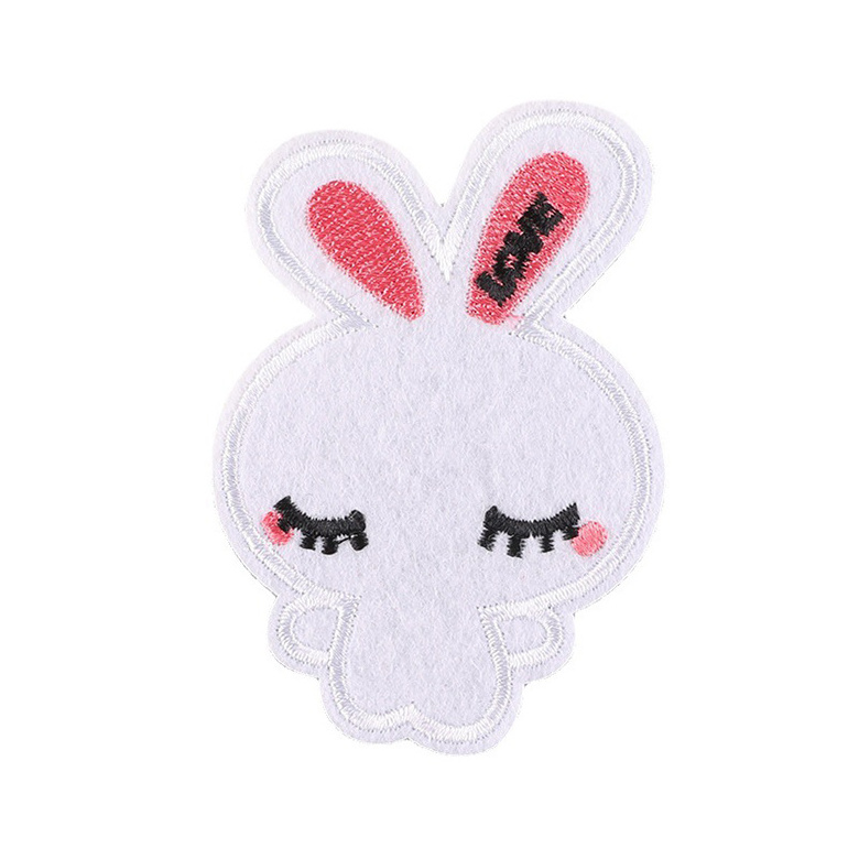 Newest Product Custom Log Pink Rabbit Pack Sewing Iron On Self Adhesive Clothing Patches For T-Shirt