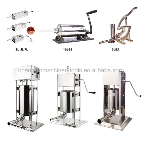 sausage stuffer 3L/5L/7L/10L/15L/10LBS stainless steel horizontal sausage stuffer making machine