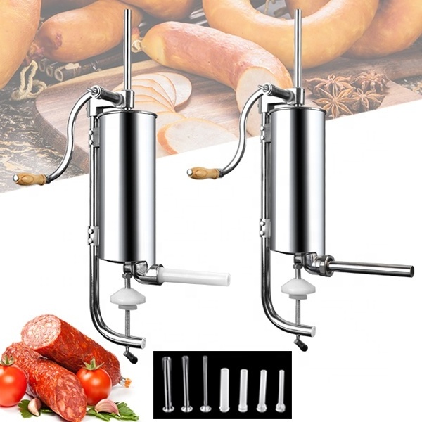 sausage stuffer 3L/5L/7L/10L/15L/10LBS stainless steel horizontal sausage stuffer making machine