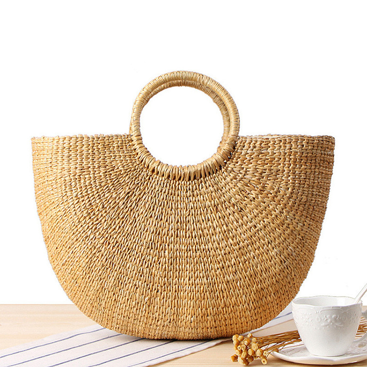 Wholesale Good Price Hand Woven Handmade Ladies Women Straw Sea Grass Handbag Tote Hand Bag